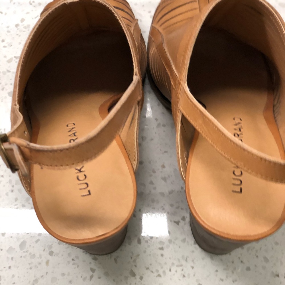 Lucky Brand Open Toe Leather Sandal w/ Block Heel - Picture 8 of 8